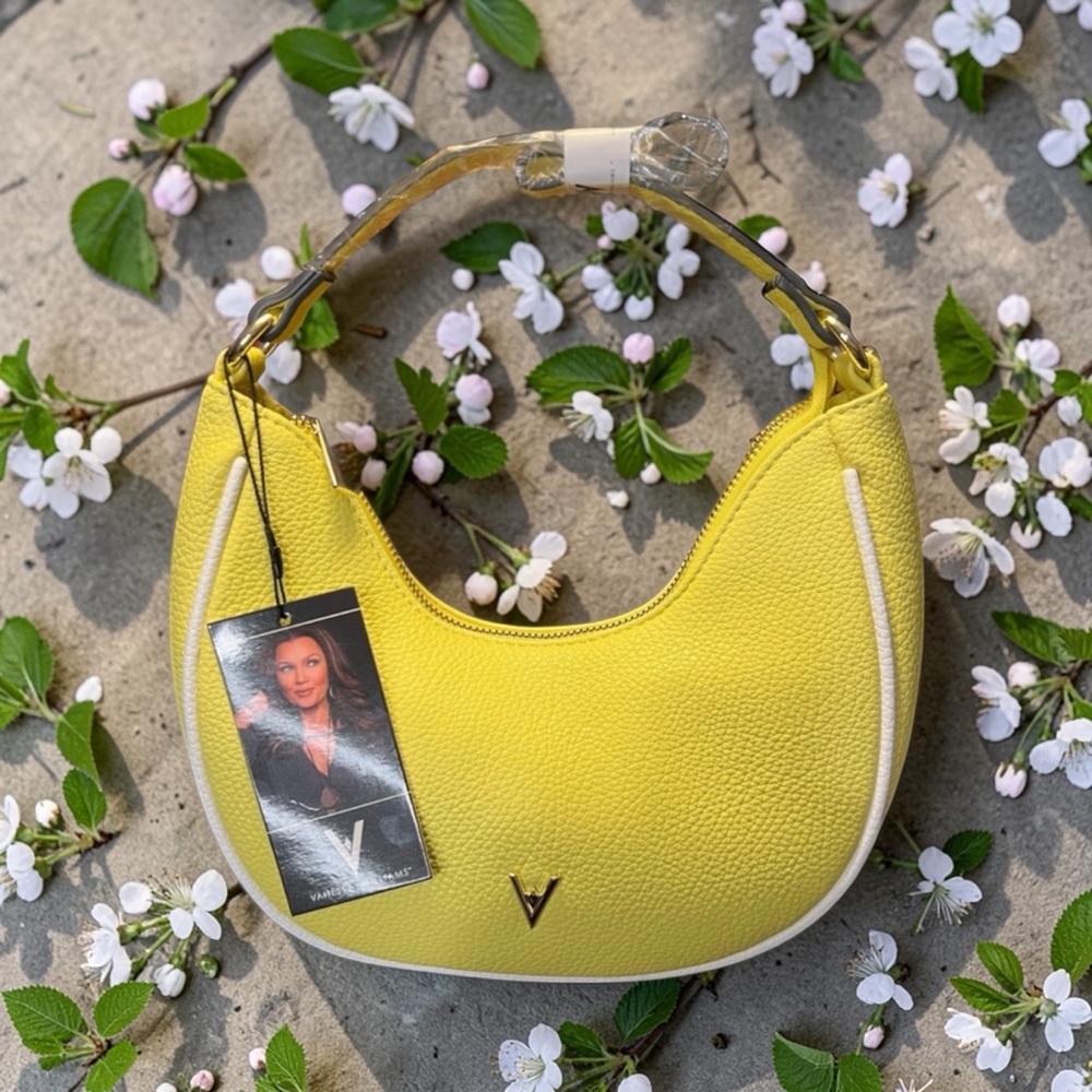 Vanessa Williams Yellow Vegan Leather Mini Hobo Bag